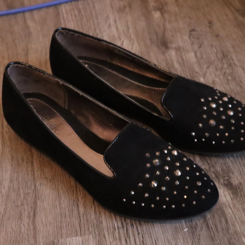 Black Studded Flats